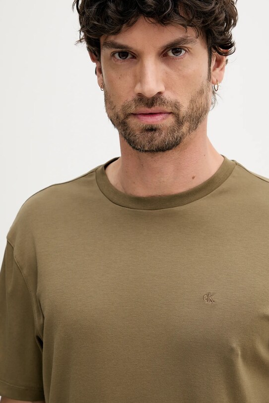 Ρούχα Βαμβακερό μπλουζάκι Calvin Klein LV04LB275G πράσινο