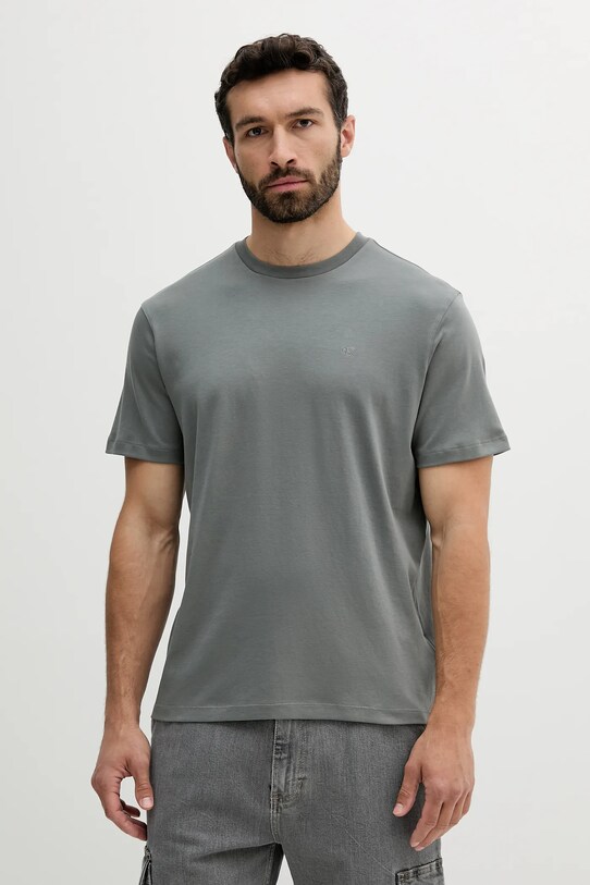Βαμβακερό μπλουζάκι Calvin Klein κανονικό γκρί LV04LB275G
