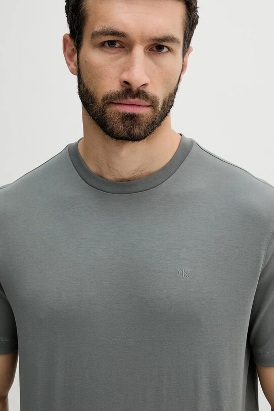 Ρούχα Βαμβακερό μπλουζάκι Calvin Klein LV04LB275G γκρί