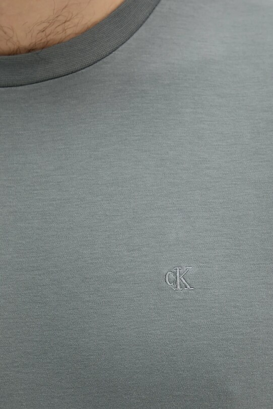 Βαμβακερό μπλουζάκι Calvin Klein γκρί LV04LB275G