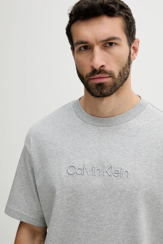 Ρούχα Βαμβακερό μπλουζάκι Calvin Klein LV04LC206G γκρί