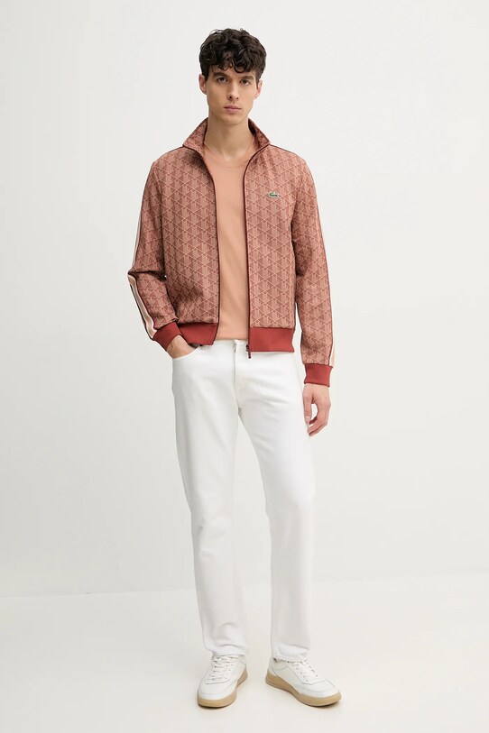 Βαμβακερό μπλουζάκι Lacoste TH6710 πορτοκαλί SS25