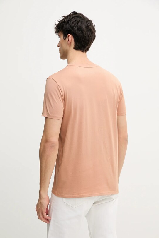 Ρούχα Βαμβακερό μπλουζάκι Lacoste TH6710 πορτοκαλί