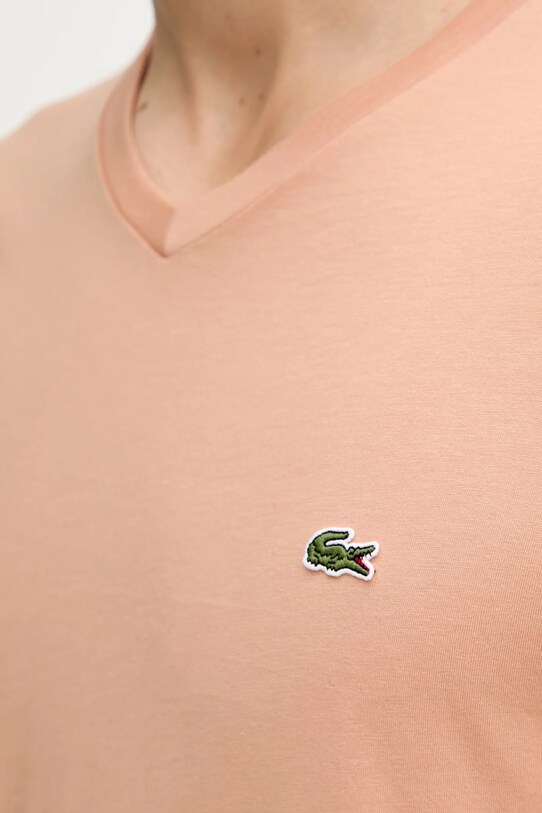 Βαμβακερό μπλουζάκι Lacoste TH6710 πορτοκαλί
