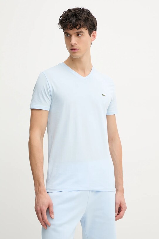 Βαμβακερό μπλουζάκι Lacoste κανονικό μπλε TH6710