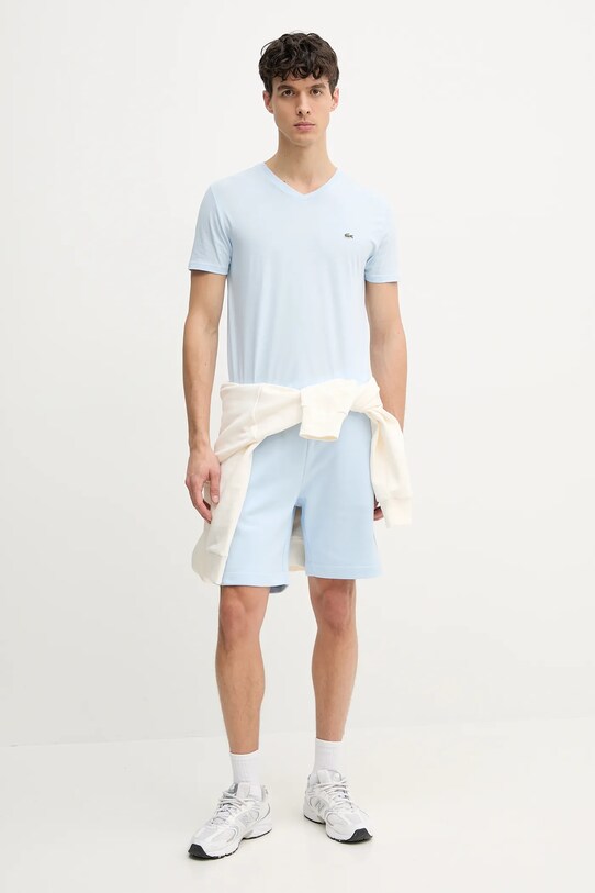 Βαμβακερό μπλουζάκι Lacoste TH6710 μπλε SS25