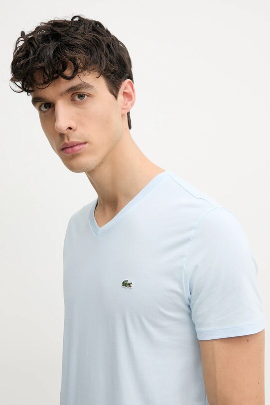 Βαμβακερό μπλουζάκι Lacoste μπλε TH6710