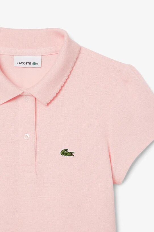 Κοριτσίστικα Lacoste παιδικά βαμβακερά μπλουζάκια πόλο PJ3594 ροζ