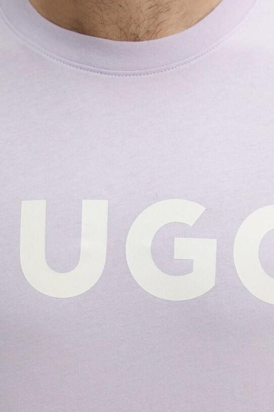 Βαμβακερό μπλουζάκι HUGO μωβ 50467556