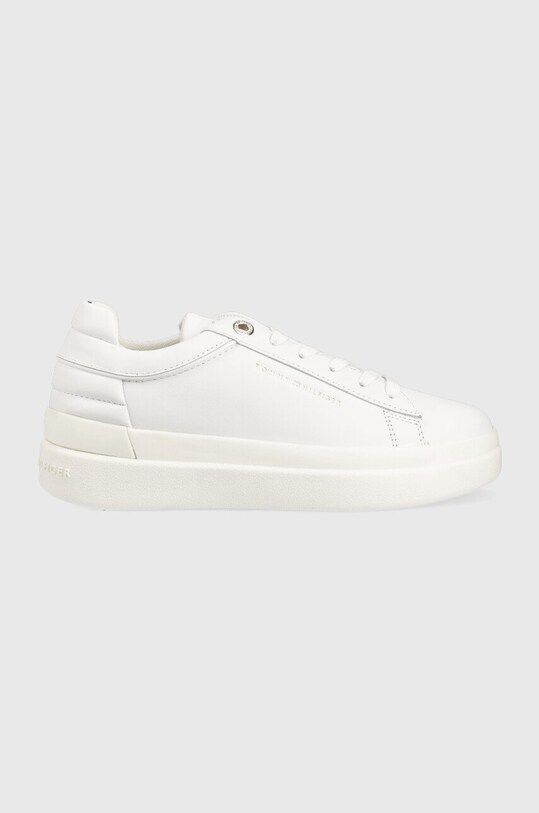 Δερμάτινα αθλητικά παπούτσια Tommy Hilfiger Fw0fw06511 Feminine Elevated Sneaker απομίμηση λείου δέρματος λευκό FW0FW06511