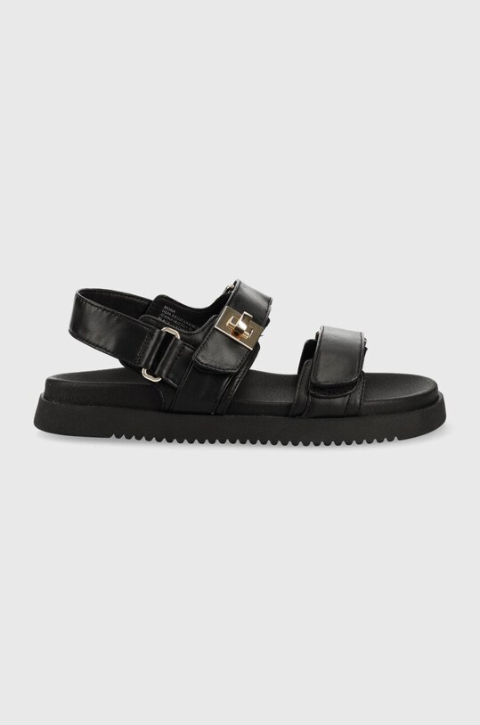 Δερμάτινα σανδάλια Steve Madden Mona φλατ μαύρο SM11002535.017