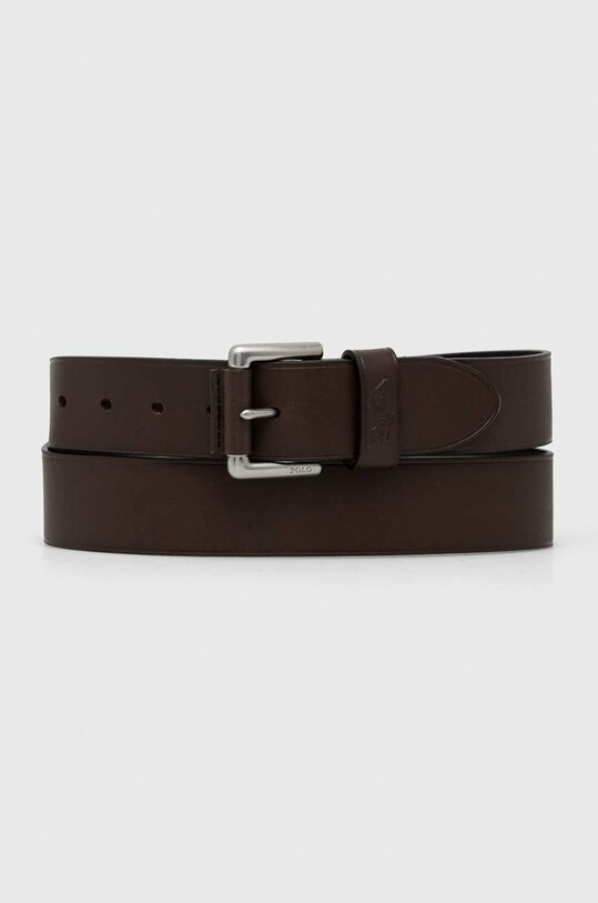 Δερμάτινη ζώνη Polo Ralph Lauren καφέ 405845449