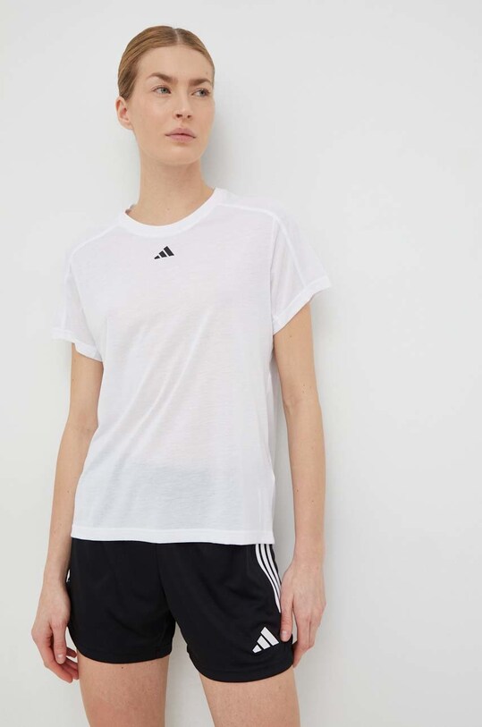 Μπλουζάκι προπόνησης adidas Performance Training Essentials κανονικό λευκό HR7796
