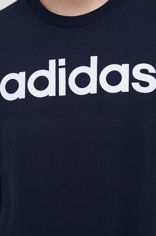 Βαμβακερό μπλουζάκι adidas IC9275 σκούρο μπλε