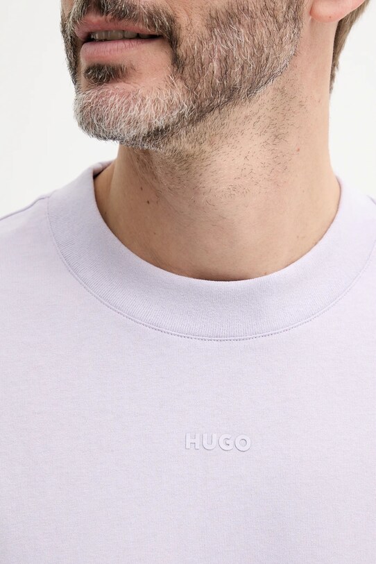 Βαμβακερό μπλουζάκι HUGO 50488330 μωβ
