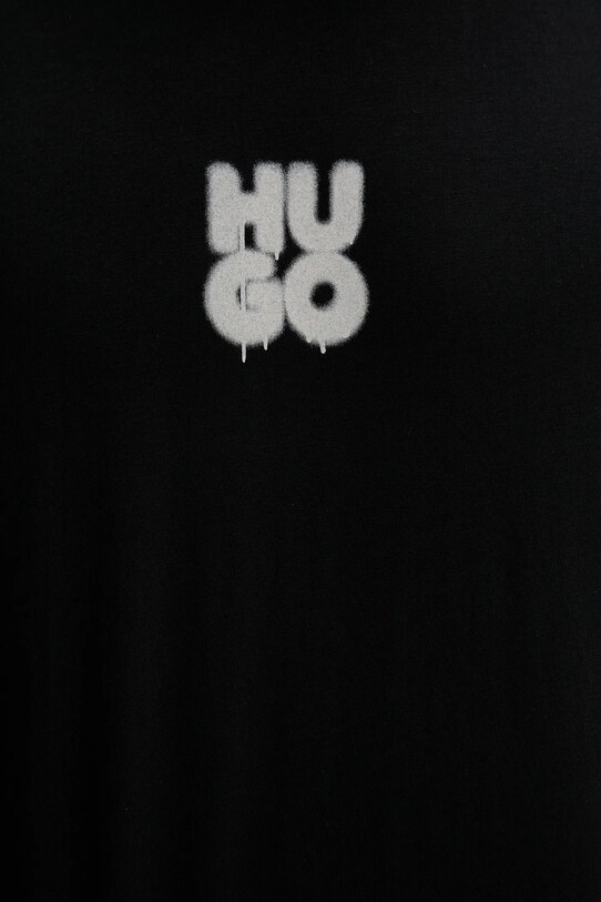 Βαμβακερό μπλουζάκι HUGO 50488904 μαύρο