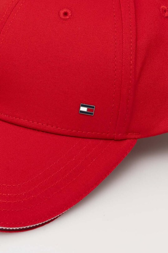 Βαμβακερό καπέλο του μπέιζμπολ Tommy Hilfiger AM0AM12035 κόκκινο SS25