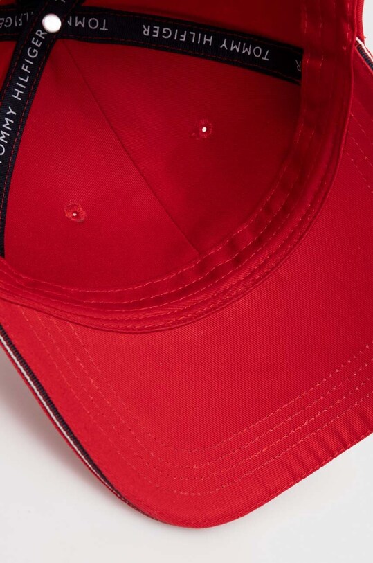 Βαμβακερό καπέλο του μπέιζμπολ Tommy Hilfiger κόκκινο AM0AM12035