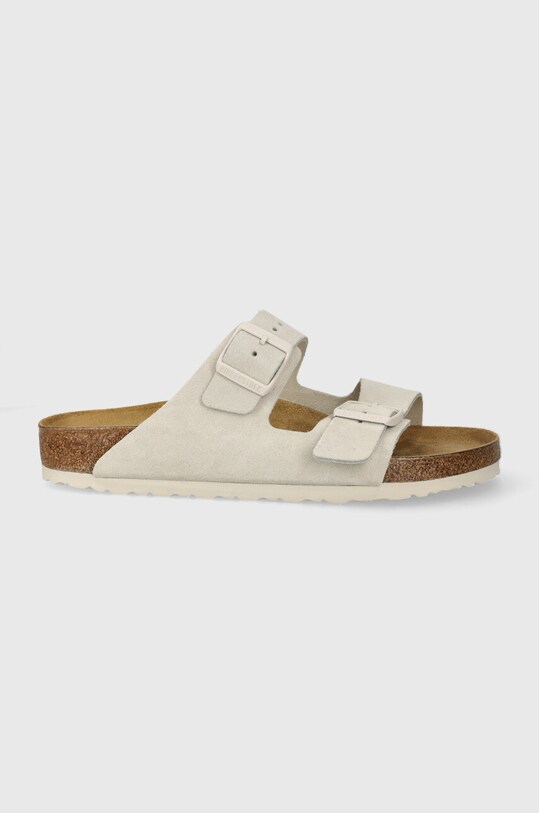 Παντόφλες σουέτ Birkenstock Arizona φλατ μπεζ 1026817.White