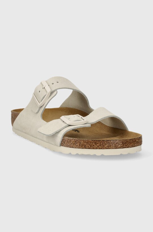 Παπούτσια Παντόφλες σουέτ Birkenstock Arizona 1026817.White μπεζ