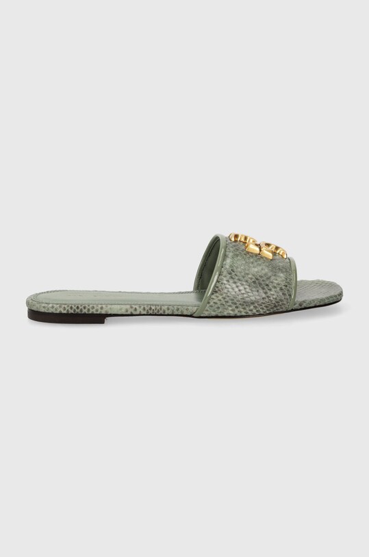 Δερμάτινες παντόφλες Tory Burch Eleanor Slide 155132.300 πράσινο SS24