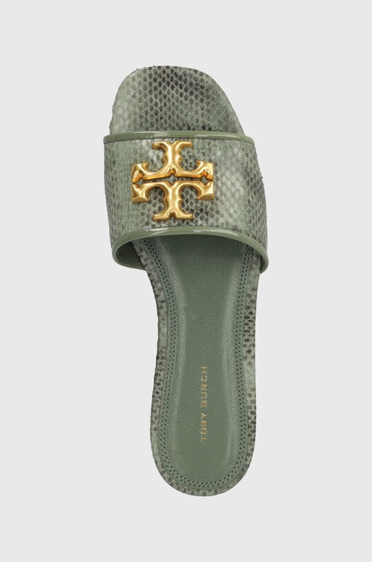 Δερμάτινες παντόφλες Tory Burch Eleanor Slide πράσινο 155132.300
