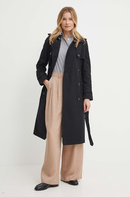 Βαμβακερή καμπαρντίνα Lauren Ralph Lauren μαύρο 200934375