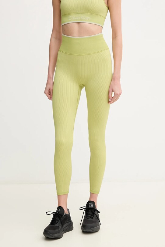 Κολάν προπόνησης Calvin Klein Performance με ελαστάν πράσινο 00GWS4L643