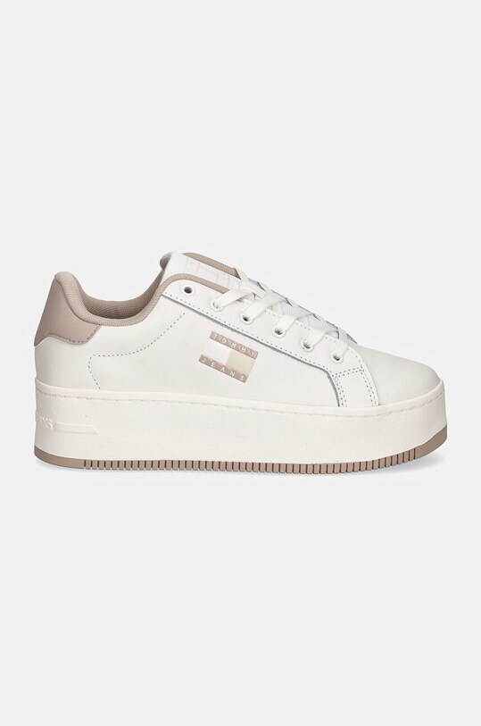 Δερμάτινα αθλητικά παπούτσια Tommy Jeans TJW FLATFORM ESS EN0EN02518 λευκό SS25