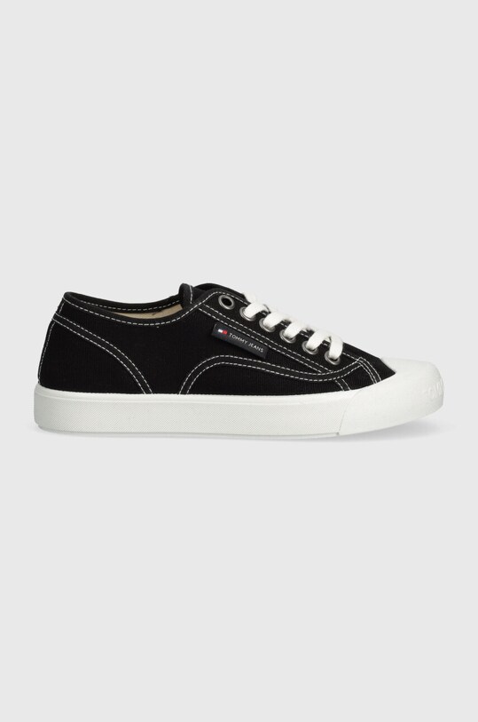 Πάνινα παπούτσια Tommy Jeans TJW FOXING SNEAKER CANVAS EN0EN02588 μαύρο SS24