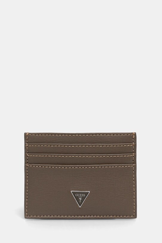 Δερμάτινη θήκη για κάρτες Guess θήκη για κάρτες καφέ SMCSLE.LEA25