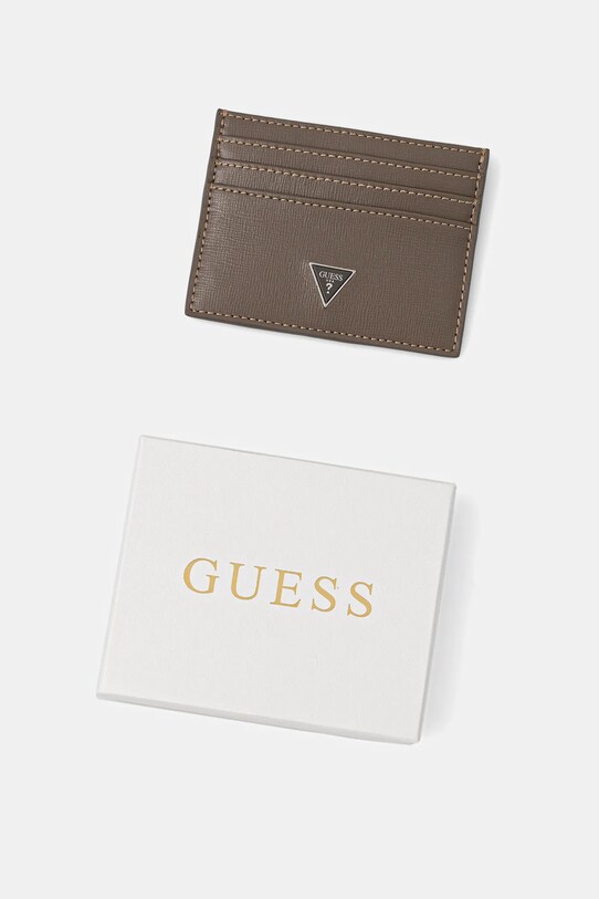 Αξεσουάρ Δερμάτινη θήκη για κάρτες Guess SMCSLE.LEA25 καφέ