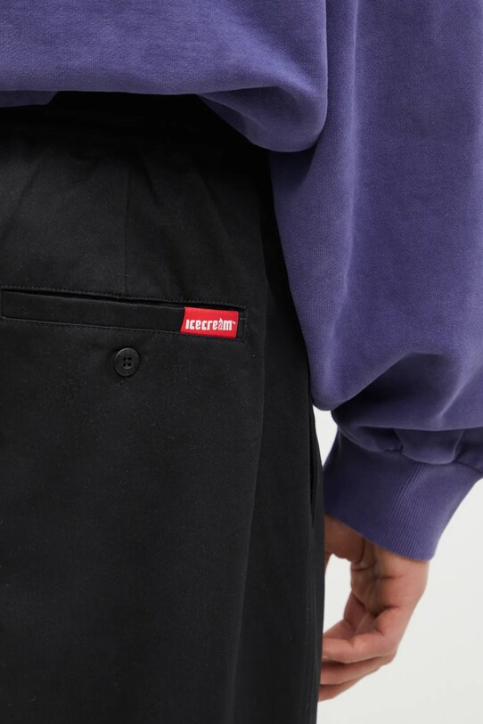 Βαμβακερό παντελόνι ICECREAM Skate Pant μαύρο ICC003