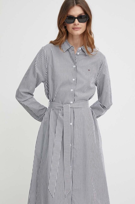 Ρούχα Βαμβακερό φόρεμα Tommy Hilfiger WW0WW41001 λευκό