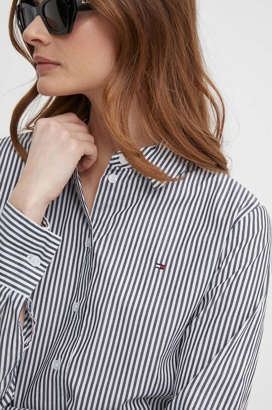 Βαμβακερό φόρεμα Tommy Hilfiger λευκό WW0WW41001