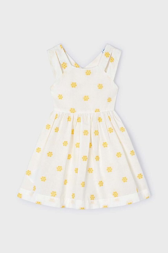 Παιδικό βαμβακερό φόρεμα Mayoral 3922.6D.Mini.PPYH μπεζ SS24