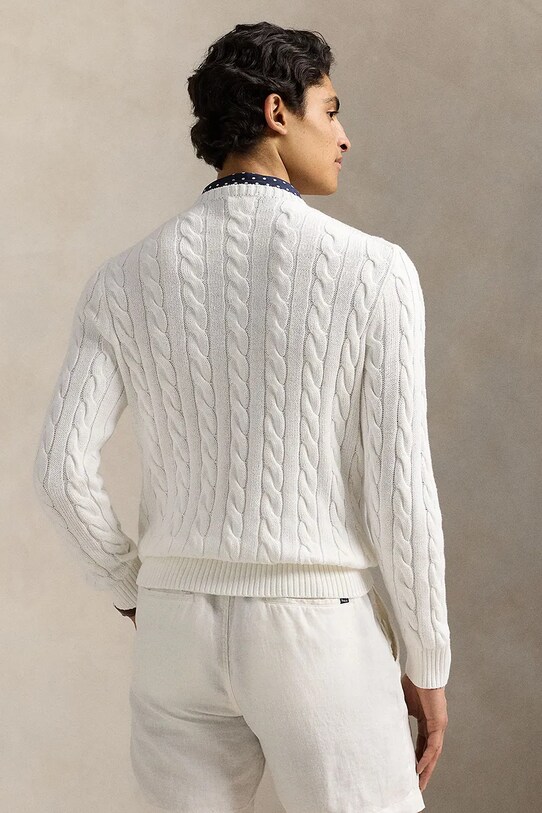 Βαμβακερό πουλόβερ Polo Ralph Lauren 710775885 λευκό SS25