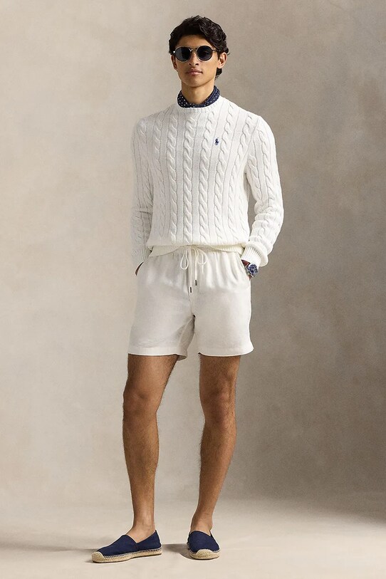 Ρούχα Βαμβακερό πουλόβερ Polo Ralph Lauren 710775885 λευκό