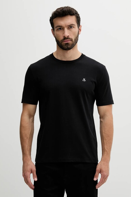 Βαμβακερό μπλουζάκι Marc O'Polo 2-pack κανονικό μαύρο 421205809102