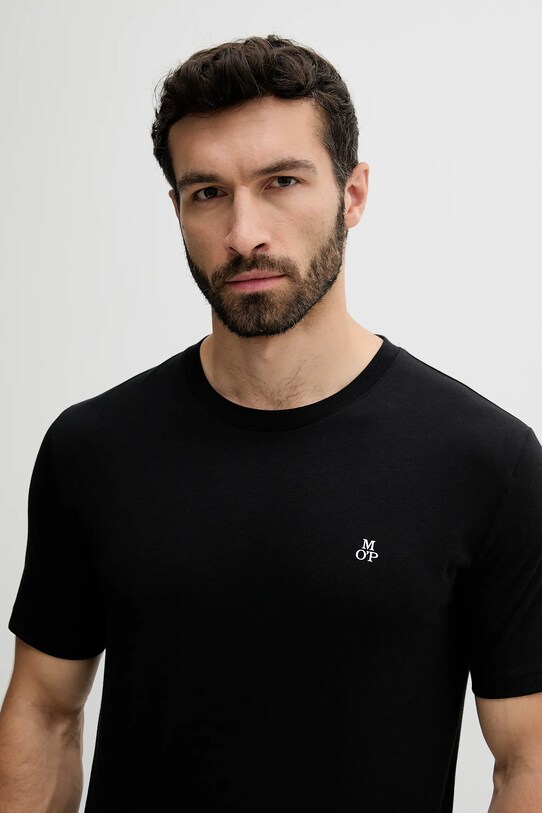 Βαμβακερό μπλουζάκι Marc O'Polo 2-pack 421205809102 μαύρο