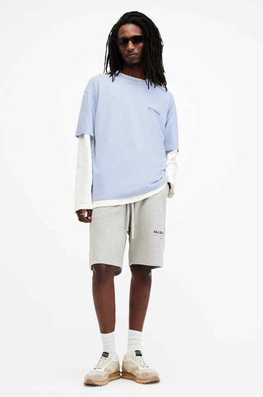 Βαμβακερό μπλουζάκι AllSaints ACCESS SS CREW M038PA μπλε