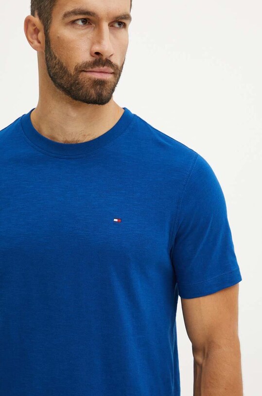 Βαμβακερό μπλουζάκι Tommy Hilfiger MW0MW34375 σκούρο μπλε SS24