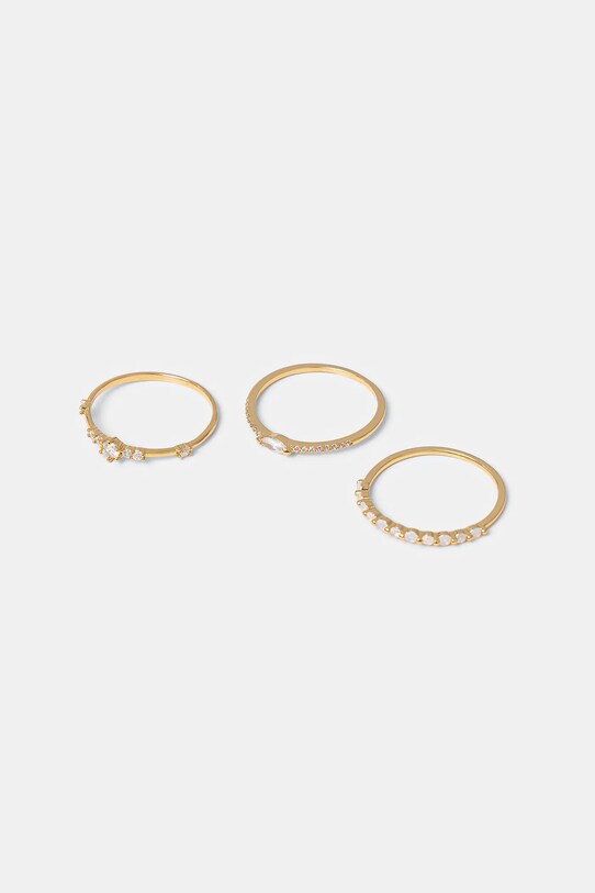 Επιχρυσωμένο δαχτυλίδι Aldo MARVELLOUS 3-pack ζιρκόνια χρυσαφί MARVELLOUS.972