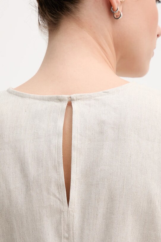 Λευκή μπλούζα Calvin Klein LV044B120G μπεζ