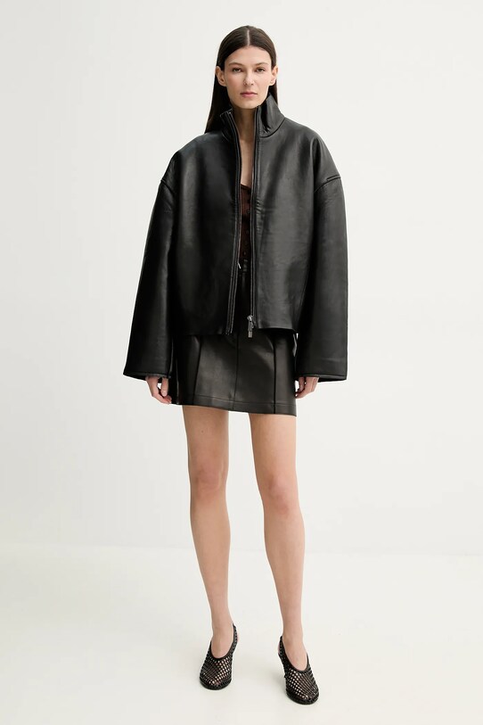 Ζακέτα με μείγμα μετάξι Herskind Gili 5539106 καφέ SS25