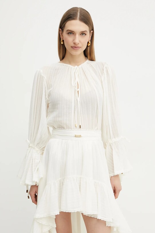 Βαμβακερή μπλούζα Marciano Guess ELSA μακρύ μπεζ 5GGH33.7317A