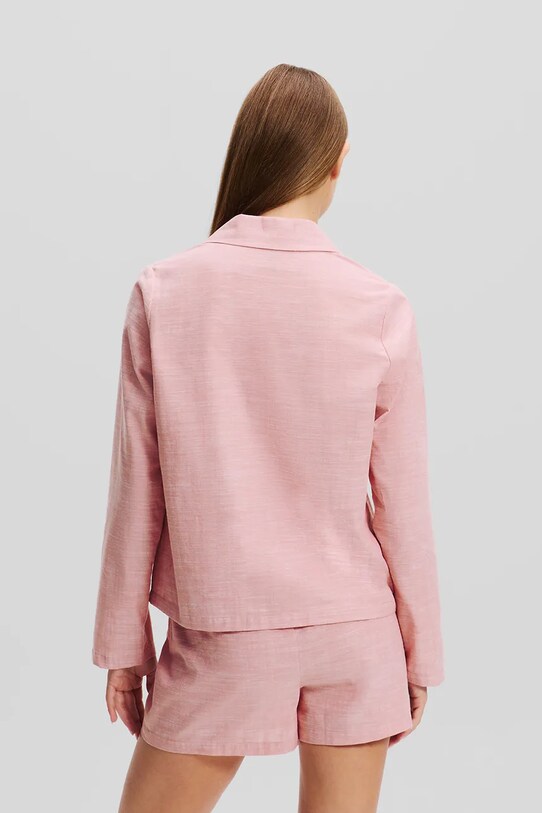 Βαμβακερές πιτζάμες Karl Lagerfeld A1W45004 ροζ SS25