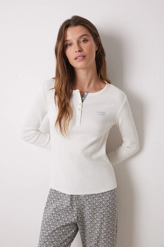 Βαμβακερές πιτζάμες women'secret DAILY FROSTED 3598095 μαύρο SS25