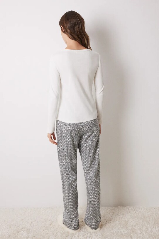 Βαμβακερές πιτζάμες women'secret DAILY FROSTED μαύρο 3598095