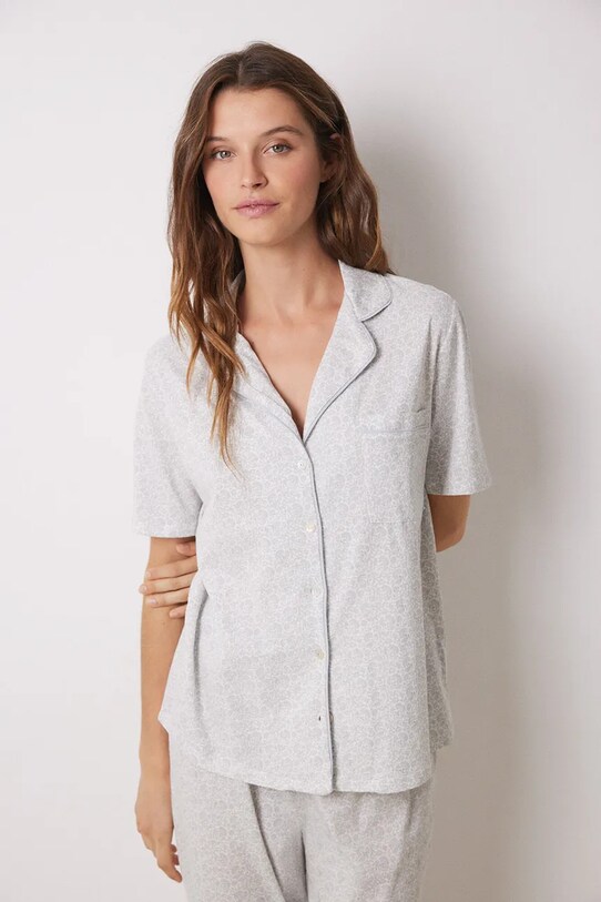 Βαμβακερές πιτζάμες women'secret DAILY FROSTED 3598099 γκρί SS25